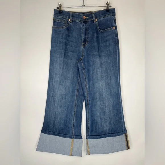 Tribal Brooke Cuffed Palazzo Jeans - Picture 3 of 12